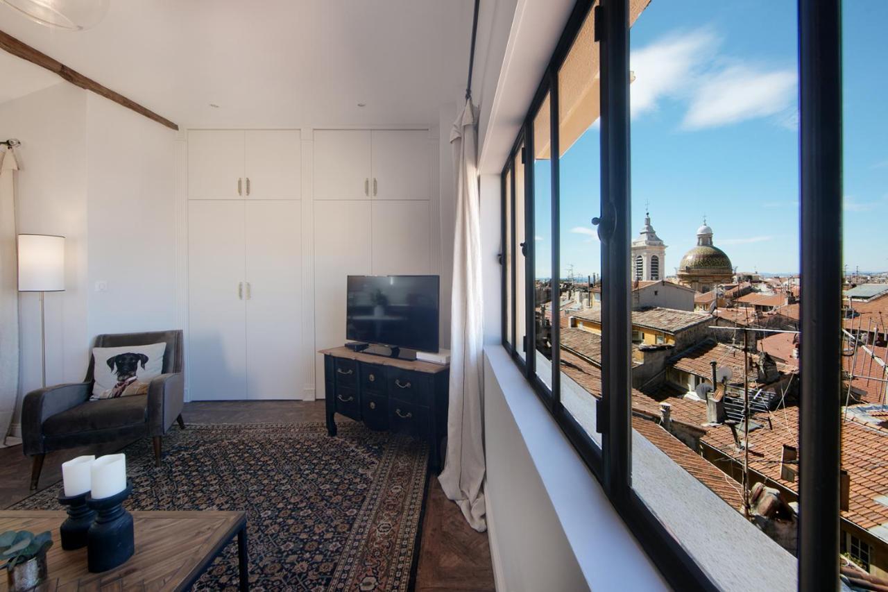 Апартаменты Cocoon Loft - Magnifique Loft Sous Toit, Refait A Neuf, Vues Splendides, Clim, Wifi Ницца Экстерьер фото